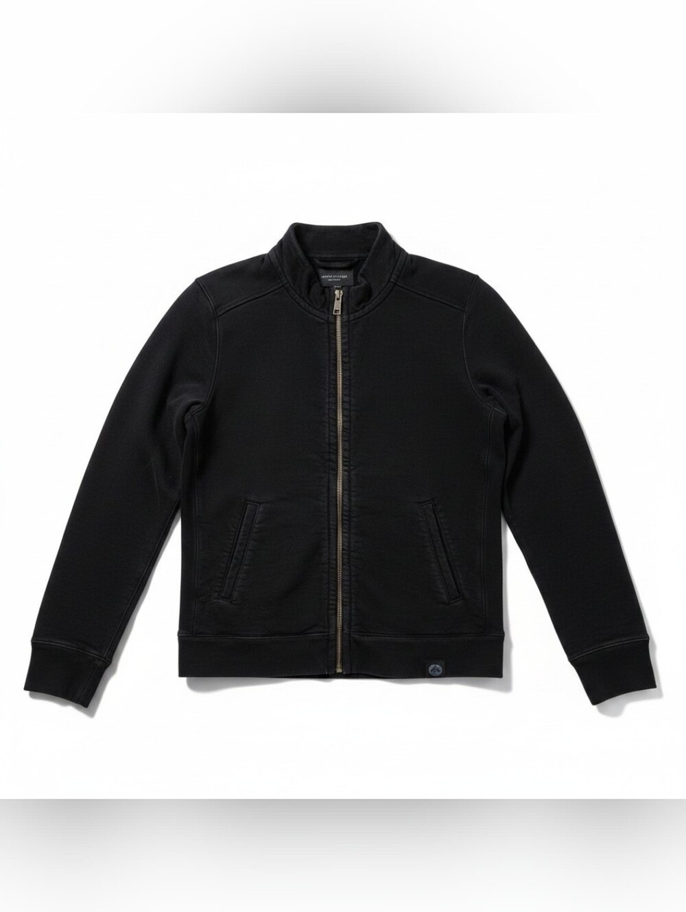 American Giant Moto Full Zip Jacket Black Women's Size Large 100% Cotton USA - Picture 3 of 6